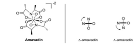 Structure of amavadin, with isomers D and L Structure of amavadin, with isomers D and L